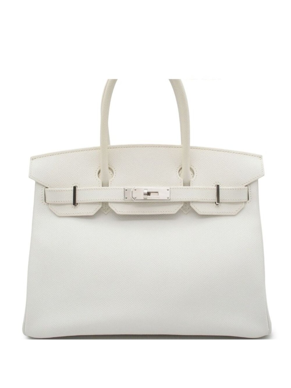 Hermes Birkin 30 White Silver Epsom Handbag